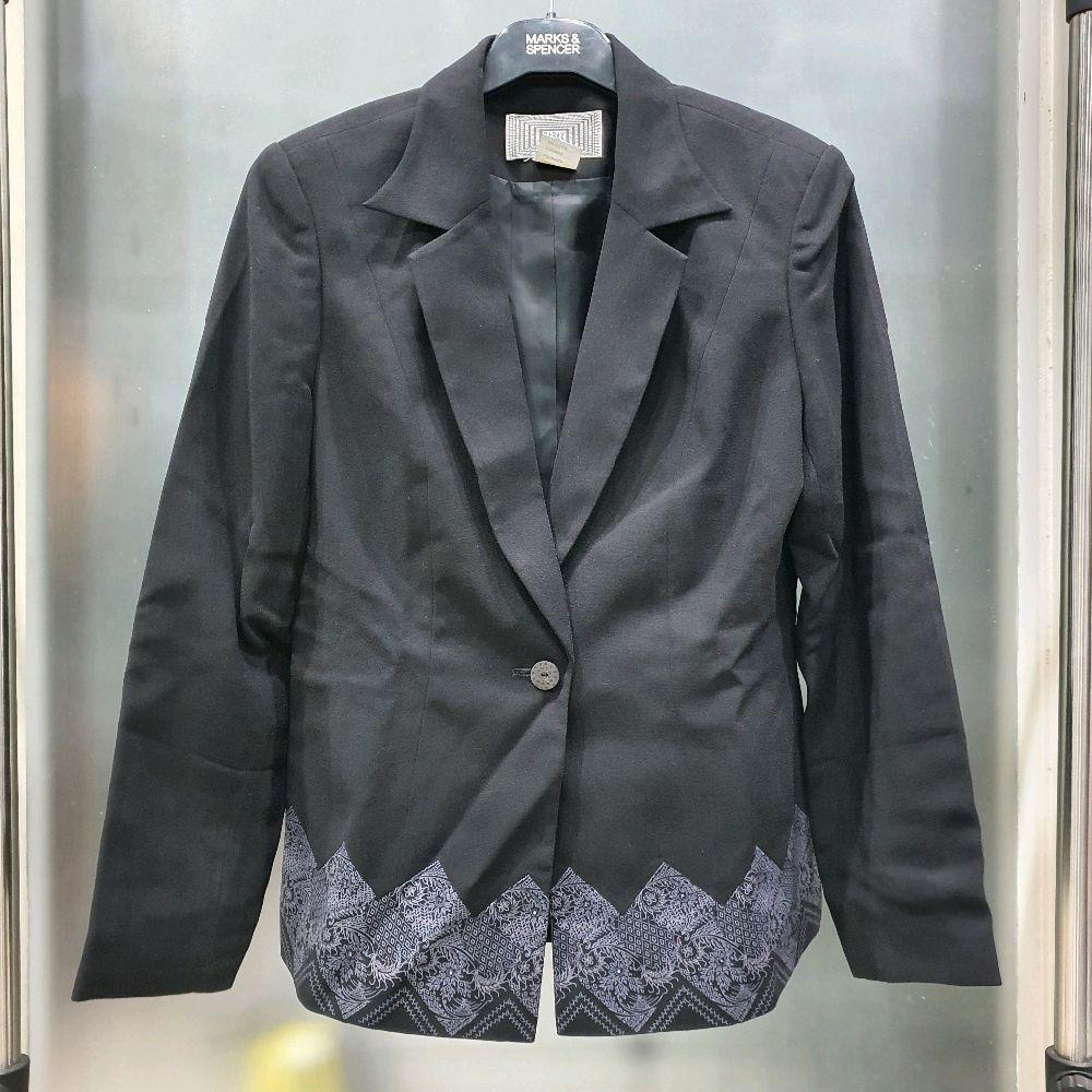 AK setelan pakaian formal 3pcs wanita babak hitam second preloved prelove inner outer celana panjang