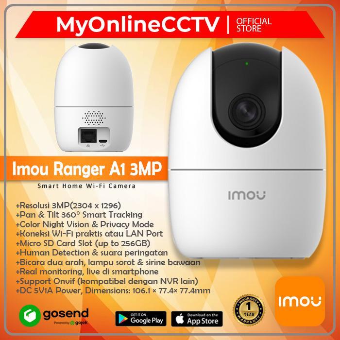 Imou Ranger A1 3MP A22EP-G 360 Two Way Audio Sirine Alarm Paket IP Camera CCTV Wireless Praktis