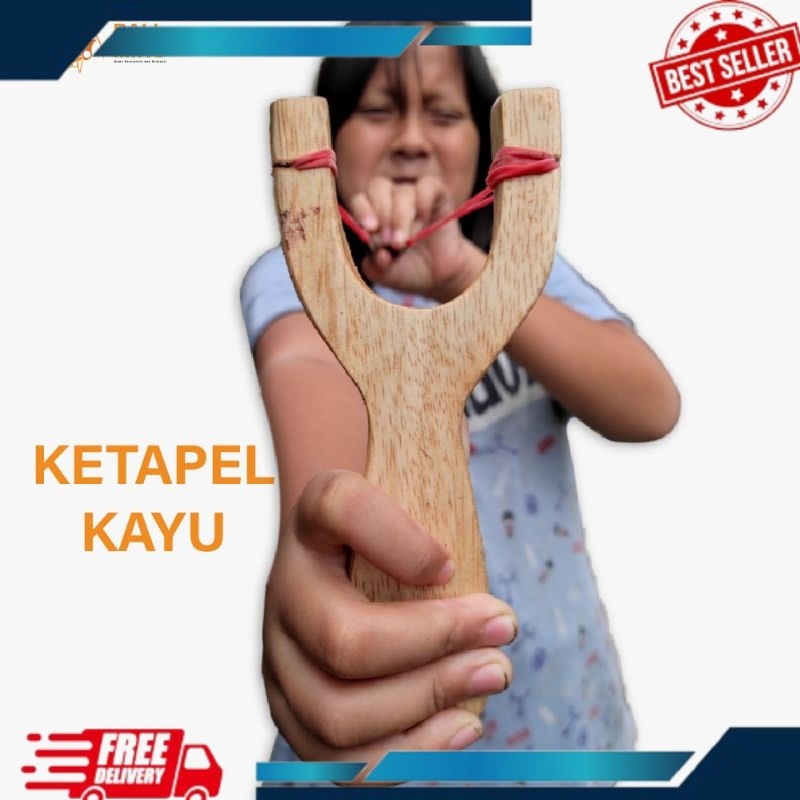 Ketapel Kayu Polos - Ketapel - Mainan Tradisional - Wood Slingshot - Pentelan Kayu - Mainan Anak Ana
