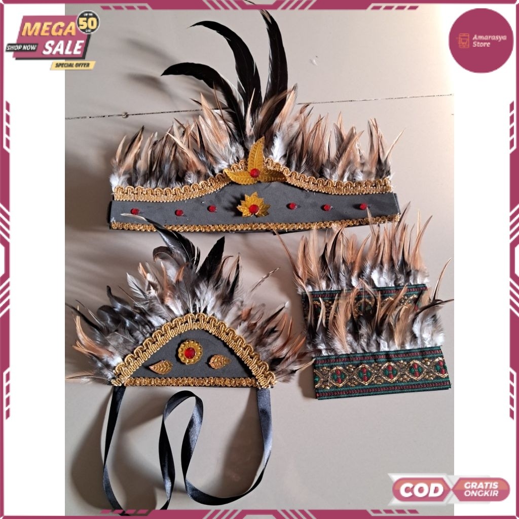 Ready Mahkota Dayak Satu Set Universal Untuk Semua Acara [SF] A104 BEST SELLER TERBARU 2026 BISA COD