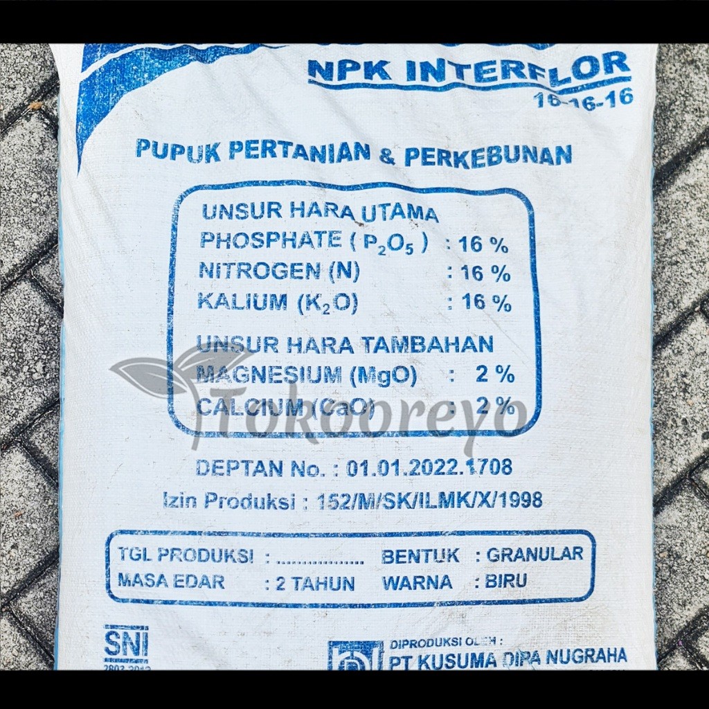 READY PUPUK INTERFLOR NPK 16 16 16 BERAT 50 KG KP VIA GOSEND GRAB