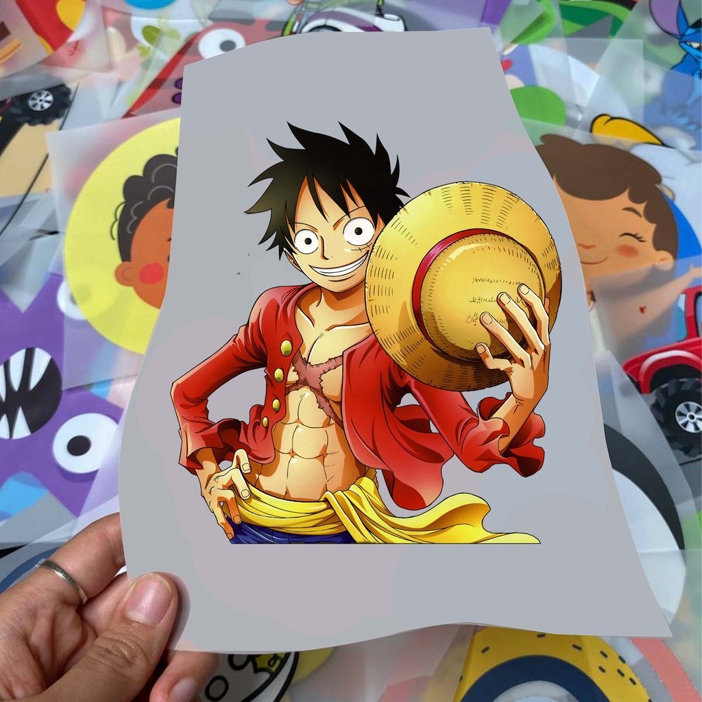 Sablon Setrika Gambar Anime One Piece - Stiker Gosok Baju Kaos Jaket Luffy Zoro Wanted