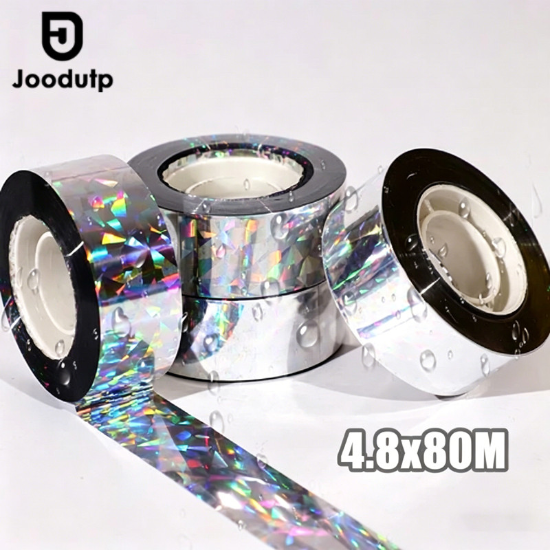 JOODUTP 80m Pita Pengusir Burung Pengusir Burung Tali Silver Pengusir Burung Pita Perak Pengusir Bur