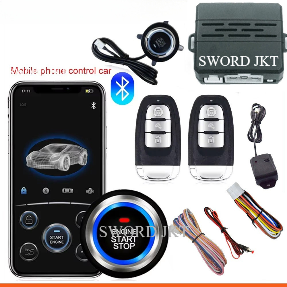 Alarm Mobil Keyless Entry PKE Smart System Remote Start Stop via Aplikasi HP Push Start Engine Centr