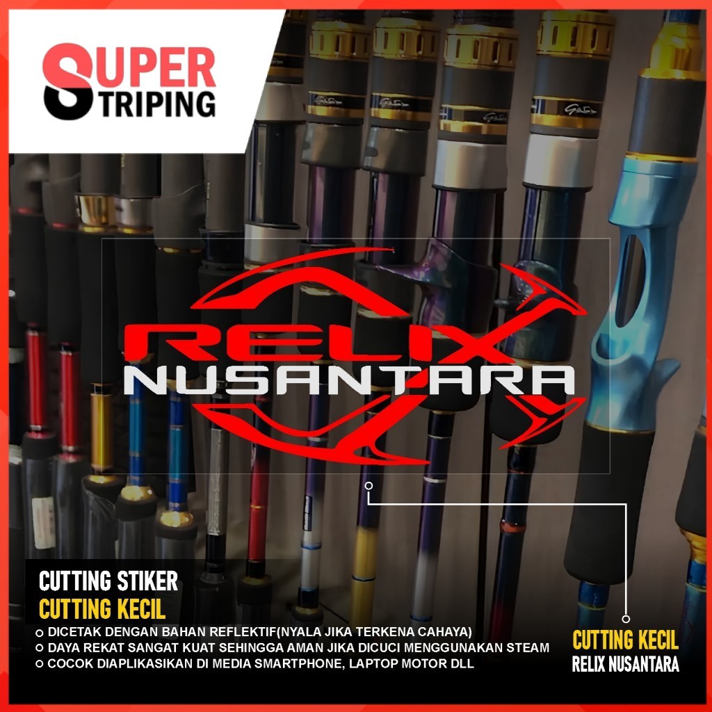 STIKER CUTTING RELIX NUSANTARA OKUMA SHIMANO DAIWA OXYGEN Stiker Brand Pancing Mancing 05