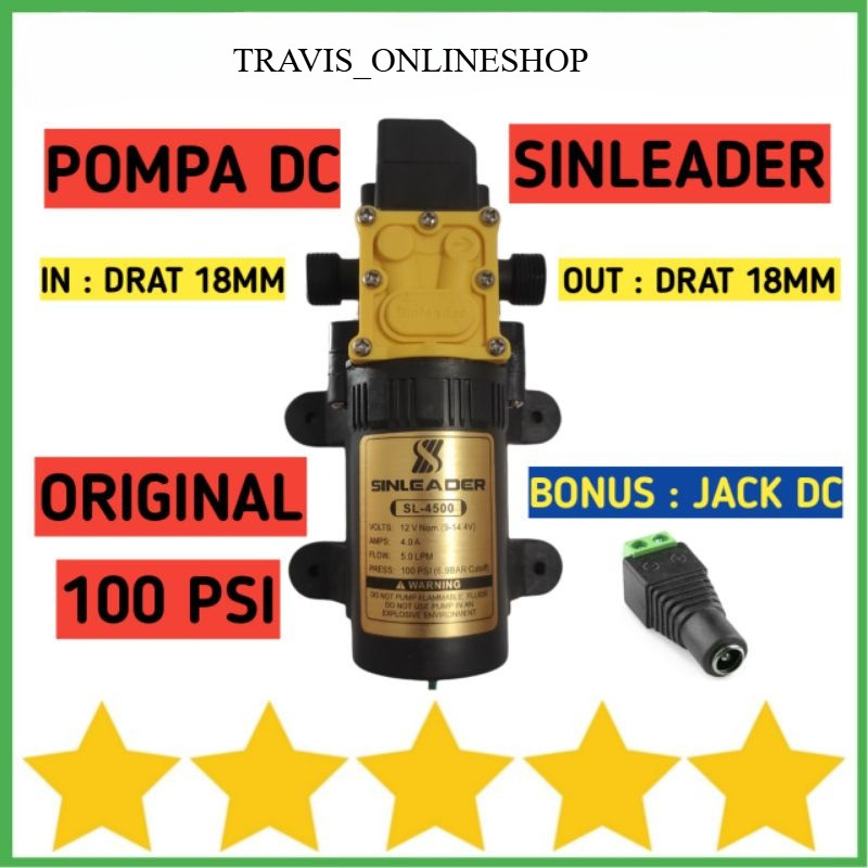 POMPA DC 12V 100PSI ORIGINAL SINLEADER ALAT SIRAM STEAM MOTOR MOBIL KENDARAAN AC WATER HEATER WASTAF