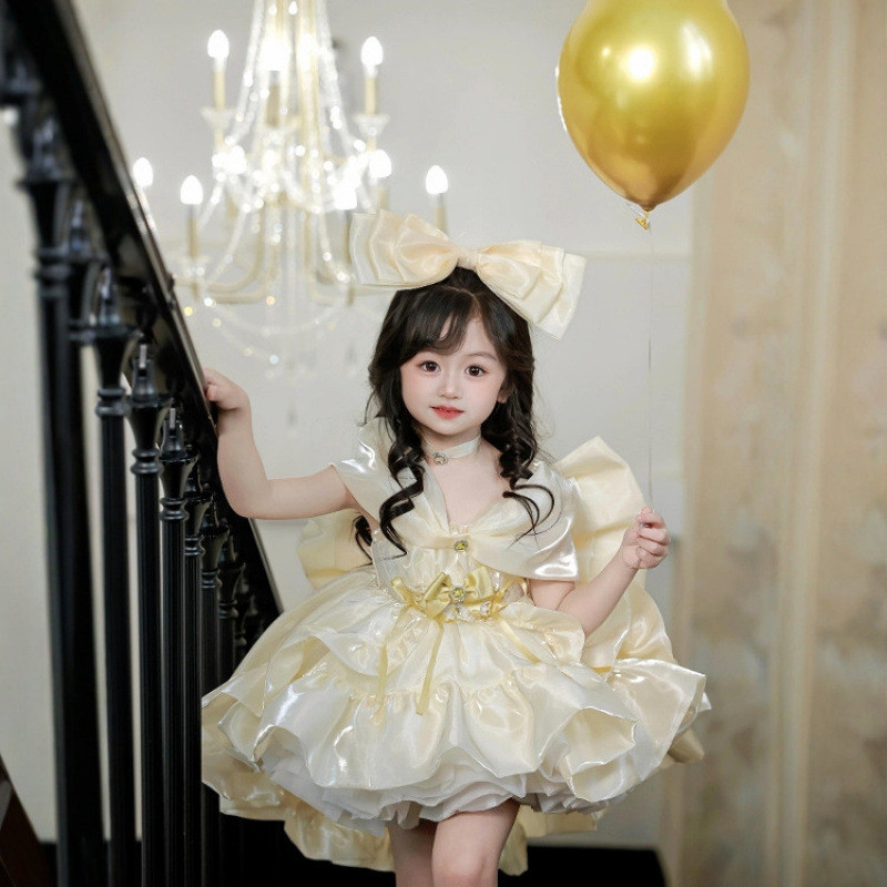 Mentari Kecil Gaun Putri Lolita untuk Anak Perempuan, Gaun Anak yang Bergaya, Gaun Malam