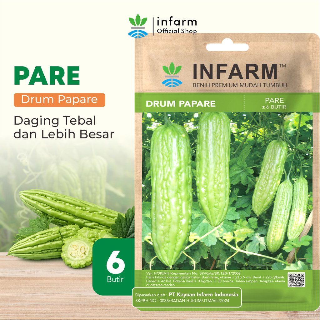 INFARM - Benih Pare Hibrida Drumpapare, Bibit Sayuran Pare Unggul BIbit Sayur Pare Super Premium