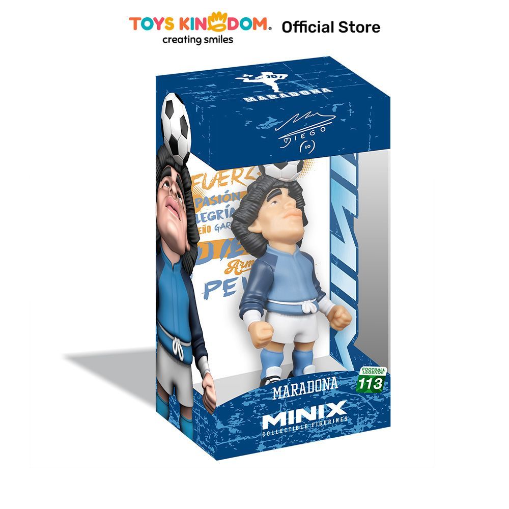 Minix Figure Diego Maradona Life Warm Up Shoelace 12 cm - Biru Figur Miniatur Karakter Mainan