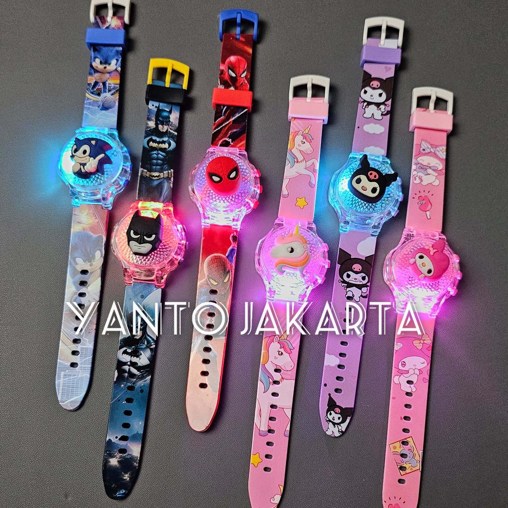 Jam Tangan Anak Karakter Proyeksi LED Musik Lampu Nyala