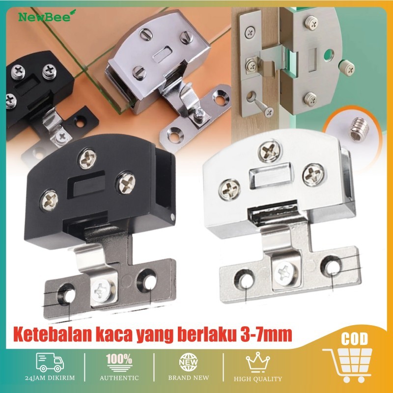 Engsel Jepit Kaca Oval Lemari Glass Door Hinge Engsel Jepit Kaca Lemari Oval/Engsel Pintu Kaca/Engse