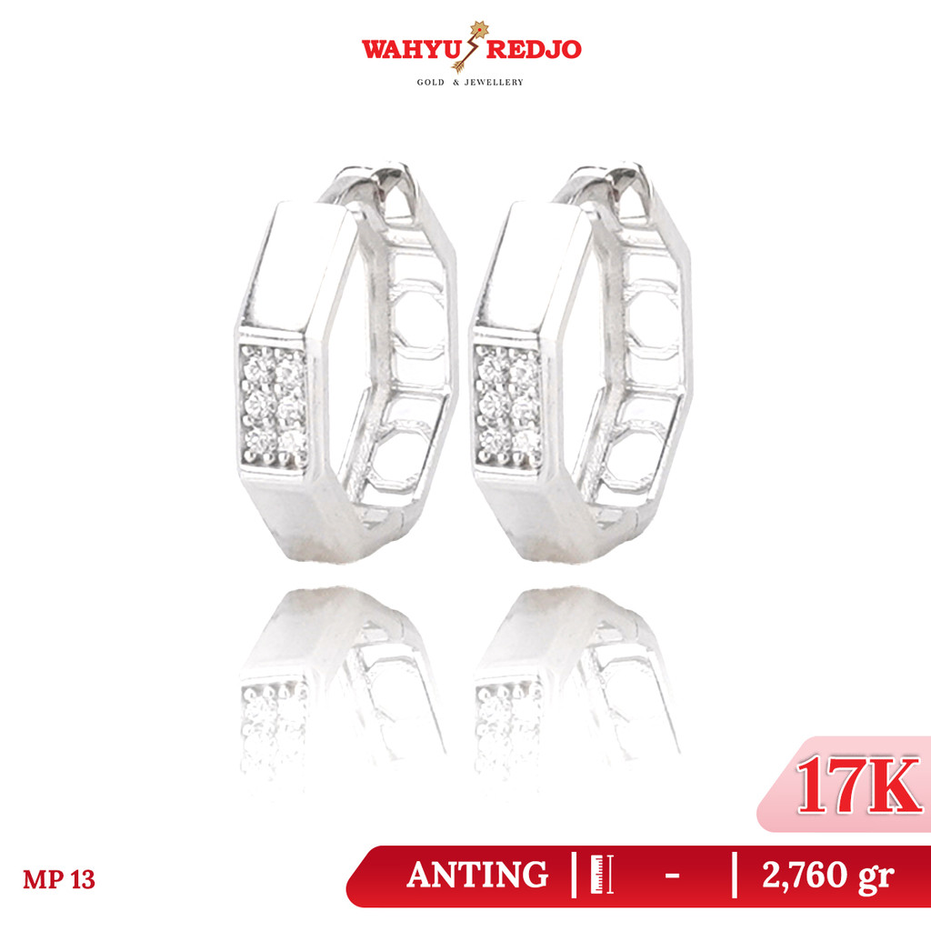 Anting-Anting Emas 17K Putih Wahyu Redjo AN-17K-31738258-PMR