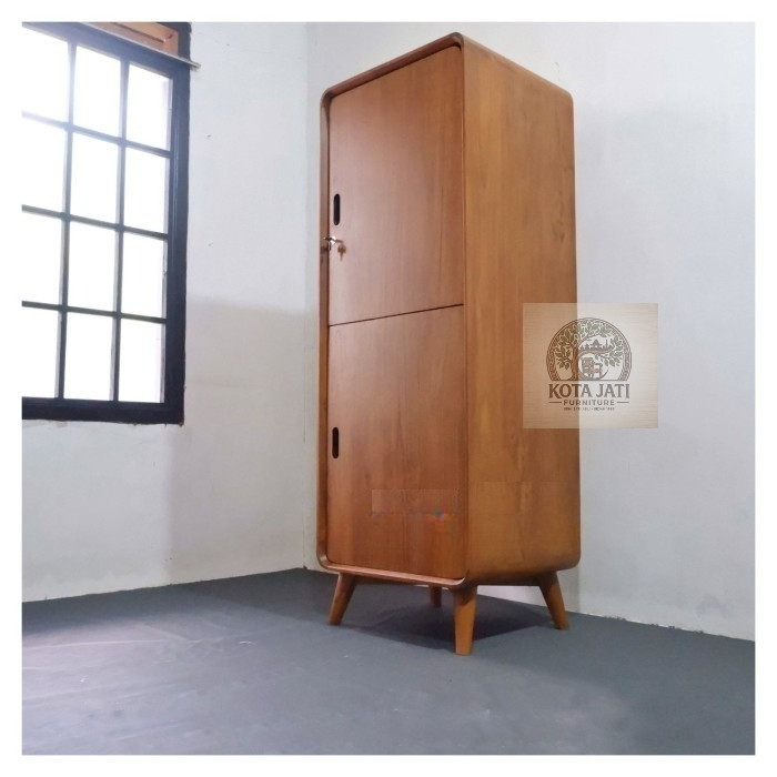 Lemari baju retro minimalis kayu jati/Lemari Hemat Ruang - Custom