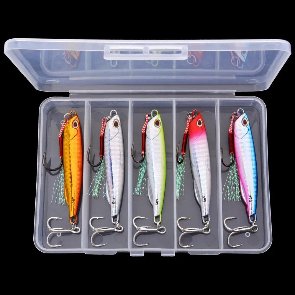 5pcs/box Japen Metal Cast Jig Spoon 10/15/20/30/40/50g Shore Casting Jigging Fish Sea Bass Fishing L