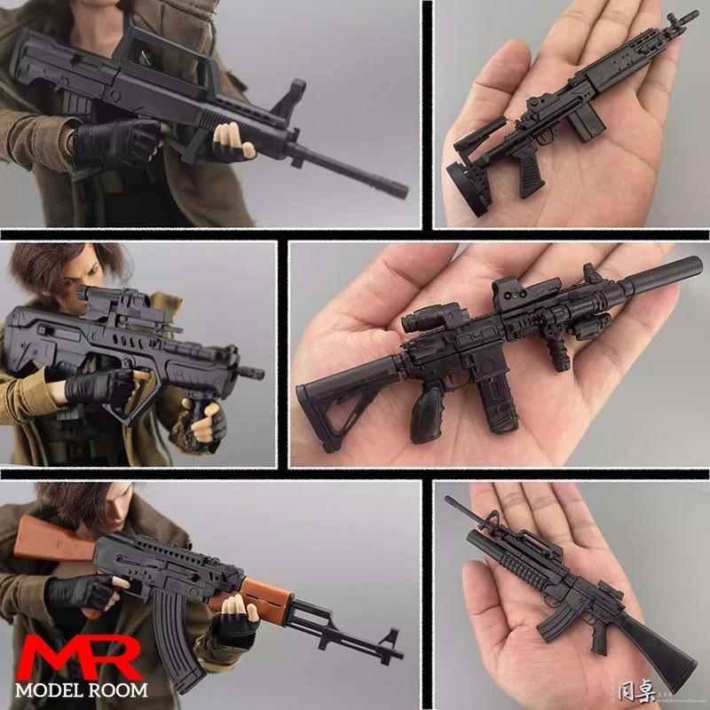1/6 Scale PVC HK416 AK47 M16A4 ARX160 Tavor MK18 Gun Model Soler Accessories Props Fit 12'' Action F