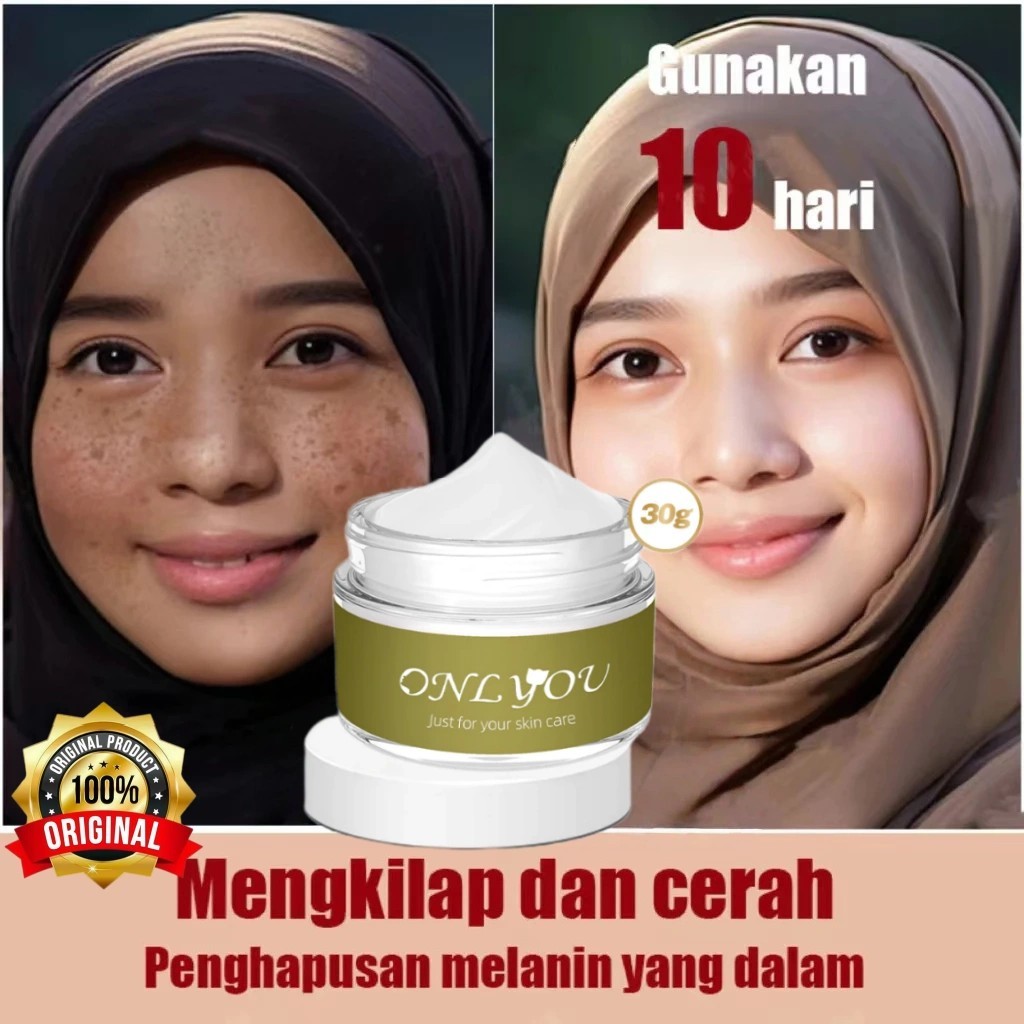 ONLY YOU Brightening Cream 30g Krim Wajah Glowing Pencerah Kulit Kusam Lembap Halus