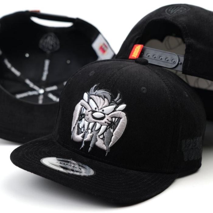 Topi Snapback Original Import Tazmania Baseball Cap Fashion Pria - Hitam Corudoy