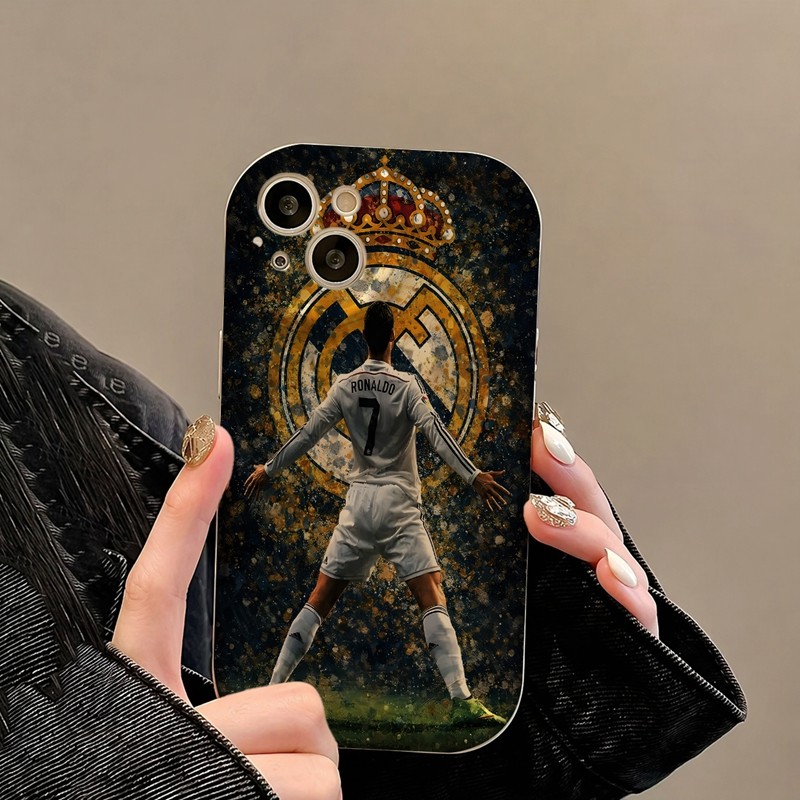Casing iPhone Redmi Cristiano Ronaldo Real Madrid Untuk iPhone 16 15 14 13 12 11 Mini Pro E MAX Untu