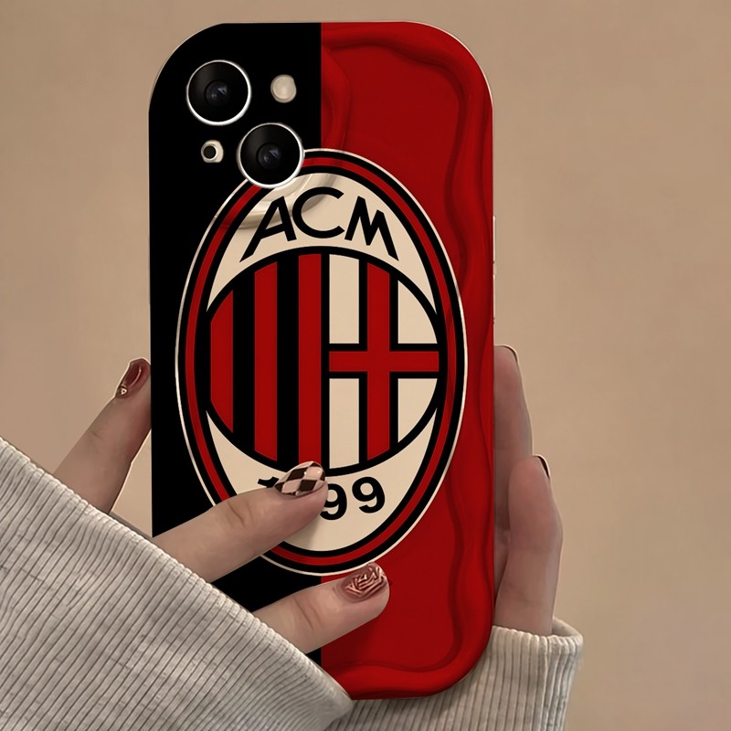 Casing iPhone Redmi Logo Ac Milan 1899 Untuk iPhone 16 15 14 13 12 11 Mini Pro E MAX Untuk Redmi 9A 