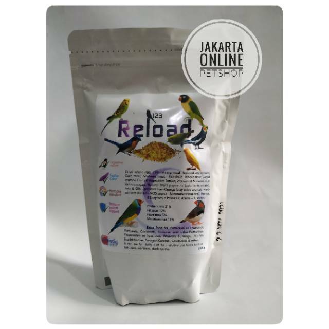 123 Reload Makanan Burung Ekstra 300gr | Pakan Burung Masa Penjodohan  Bergizi Bikin Aktif, Sehat & 