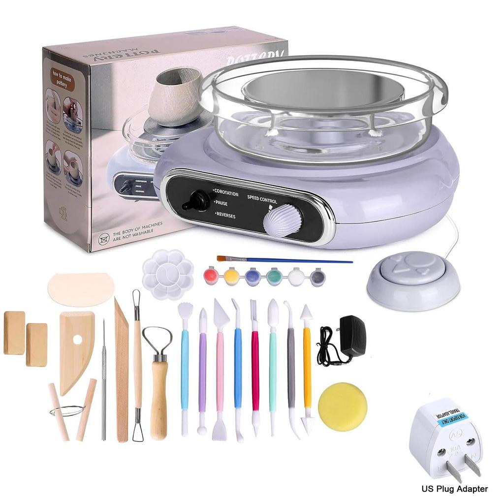 Mini Pottery Wheel Kit, 4.7" Pottery Wheel for Beginners with Pottery Tools, Detachable Turntable fo
