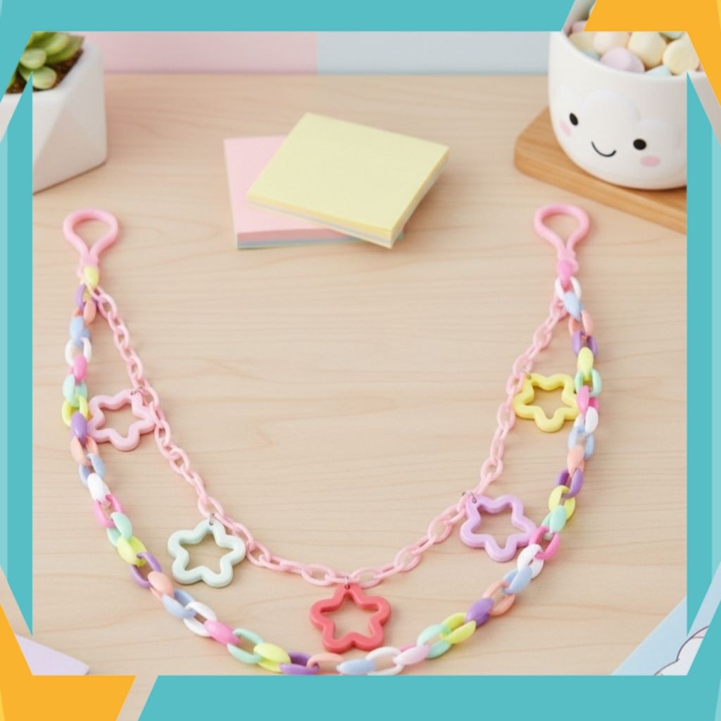 BAG CHARM RANTAI DOUBLE CLOVER MIX WARNA RANTAI TAS RANTAI CELANA JEANS [SF] A104 TERLARIS 2026 COD 