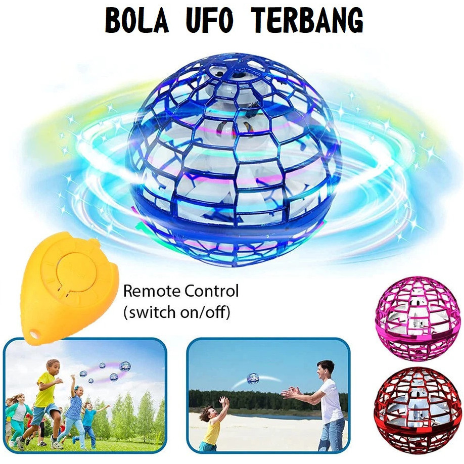 (FS)  Bola Terbang UFO Mainan Bola UFO Terbang Dengan Lampu LED Drone