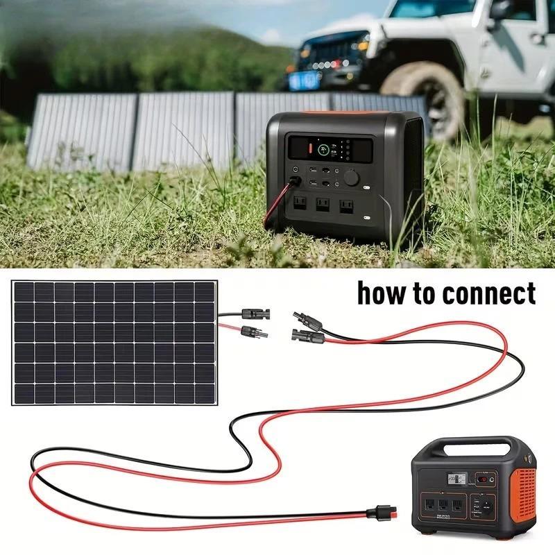 14AWG Pure Copper Solar Panel Extension Cable with Anderson Connectors Options for Portable Power St