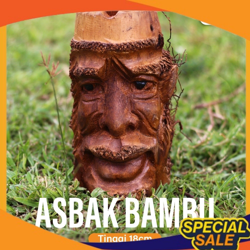 Asbak Bambu - Asbak Akar bambu - Asbak Wajah orang - Asbak unik - Bali ashtray - Asbak bali - Asbak 