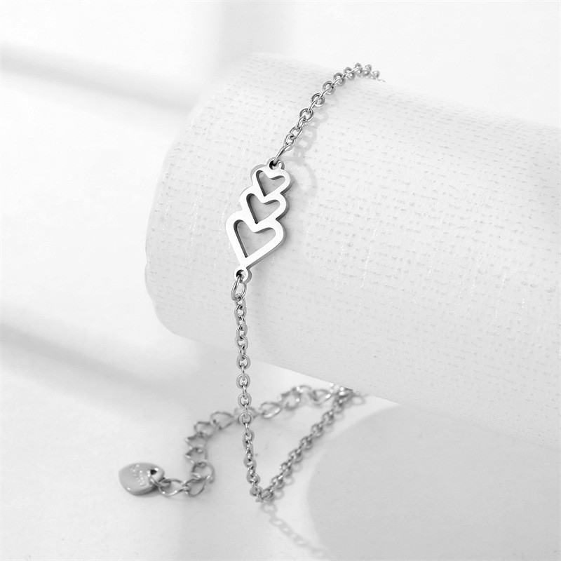 Gelang cinta stainless steel wanita, grosir gelang cinta berongga
