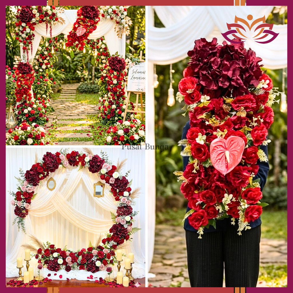 PAKET DEKOR LAMARAN MURAH 50CM/PAKET DEKOR HEMAT MERAH/PAKET DEKOR BIRU/PAKET DEKOR LAMARAN TERMURAH
