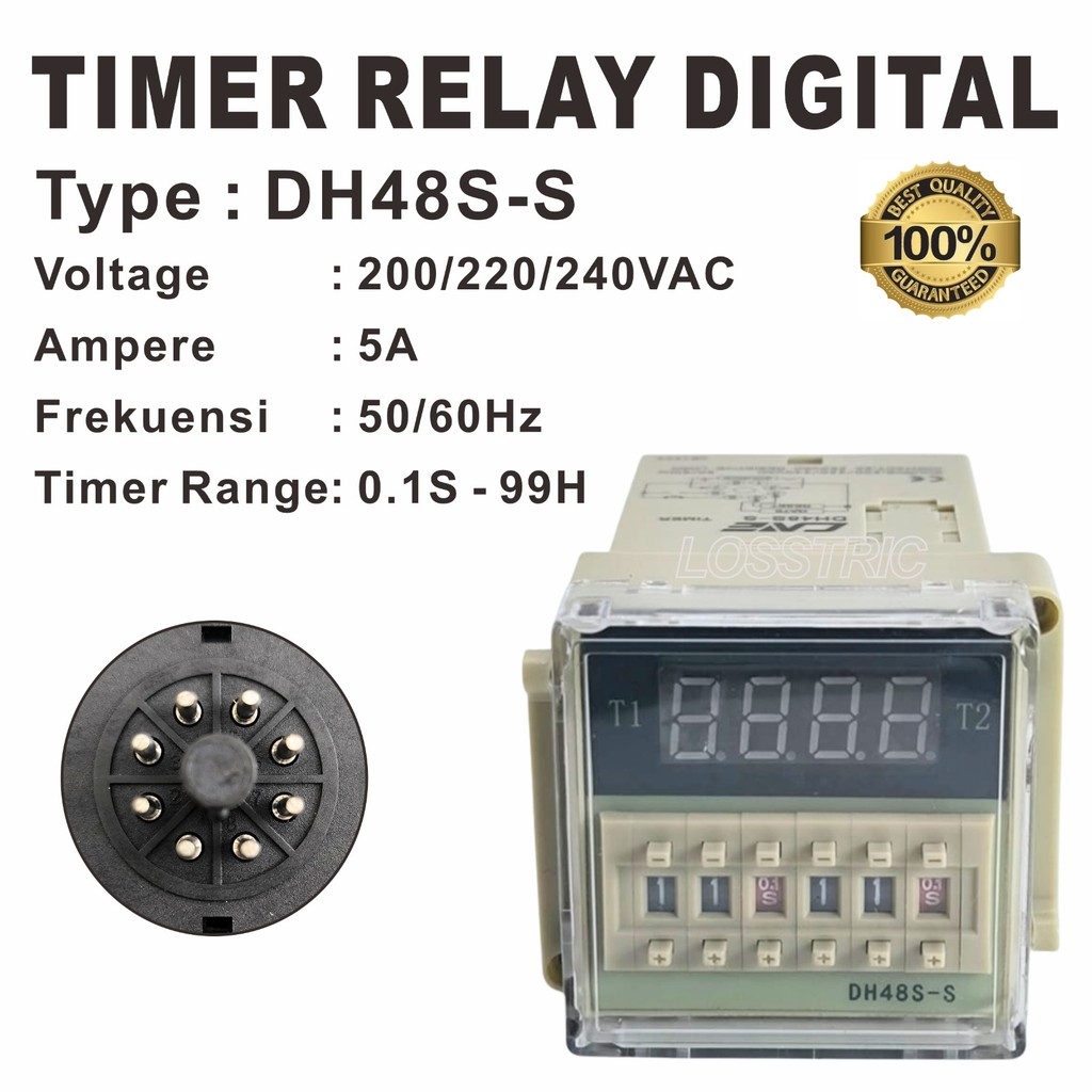 TIMER RELAY DIGITAL / TWIN TIMER DELAY DIGITAL DH48S-S 220VAC ...