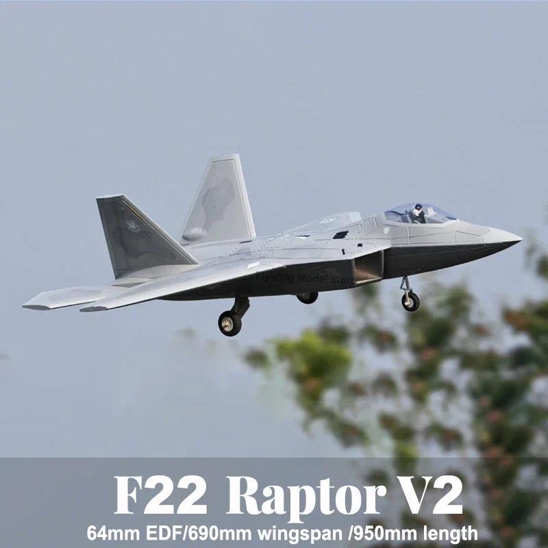 Freewing Flying Wing Model 64mm EDF Ducted Jet F-22 Raptor V2 Replica Model RC Airplane F22 RC Airpl