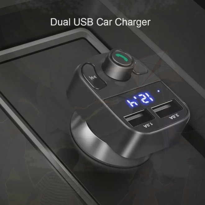 Monqiqi X8 FM Transmitter Bluetooth Modulator Mobil Car Charger Aux Bluetooth Mobil USB Chargers FM 