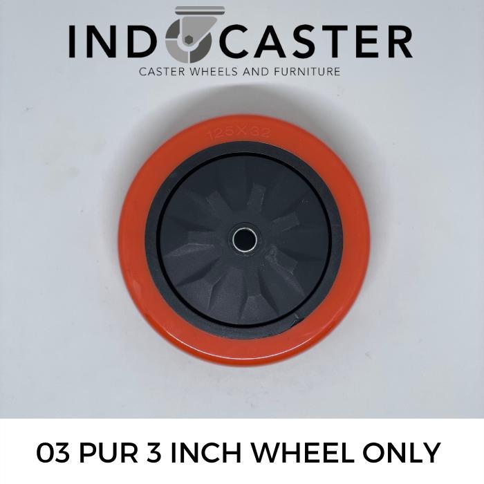 Roda PU Merah RHJ-TW Wheel only Medium Duty 3"