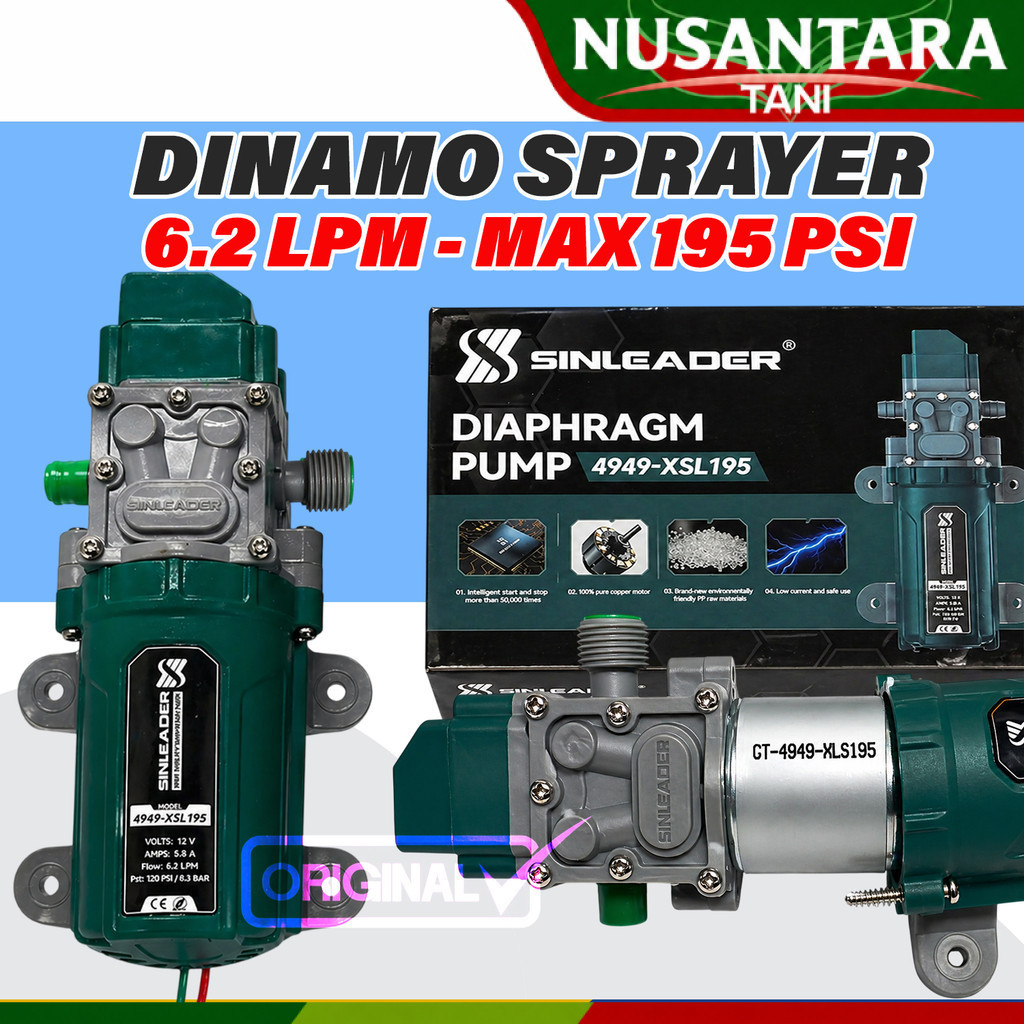 Dinamo Sprayer DC Premium Sinleader 195 psi 6.2 LPM Mesin Sprayer Tekanan Tinggi