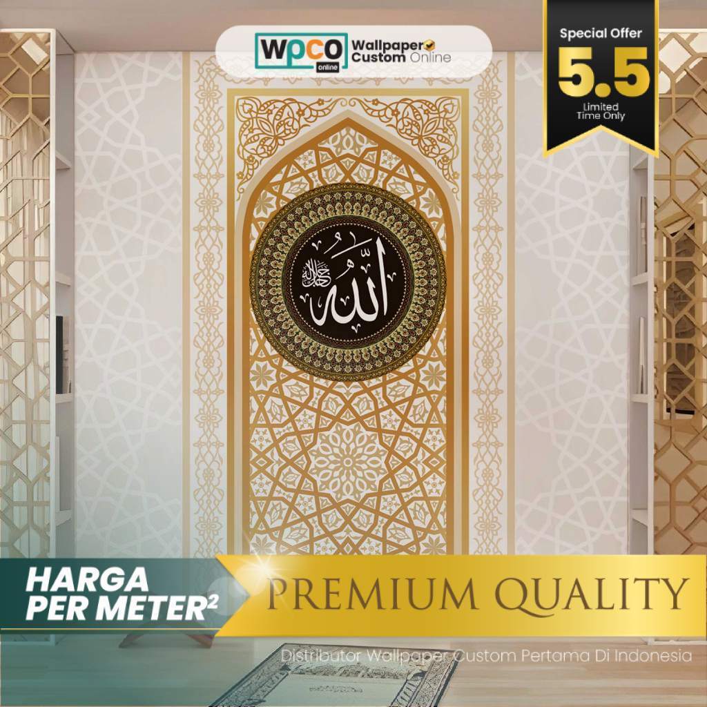 Wall Banner Motif Religi Gambar Kabah Mihrab High Quality