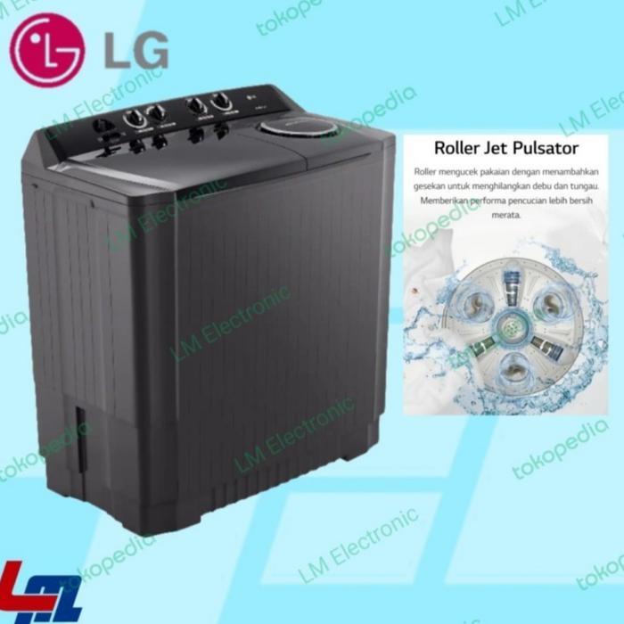 LG Mesin Cuci 10Kg 2 Tabung P1000RTM