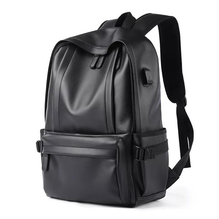 [A6]NEW ARRIVAL  Tas ransel Kulit Laptop Leather Backpack Tas Pria dan wanita Tas Punggung Kulit Kul