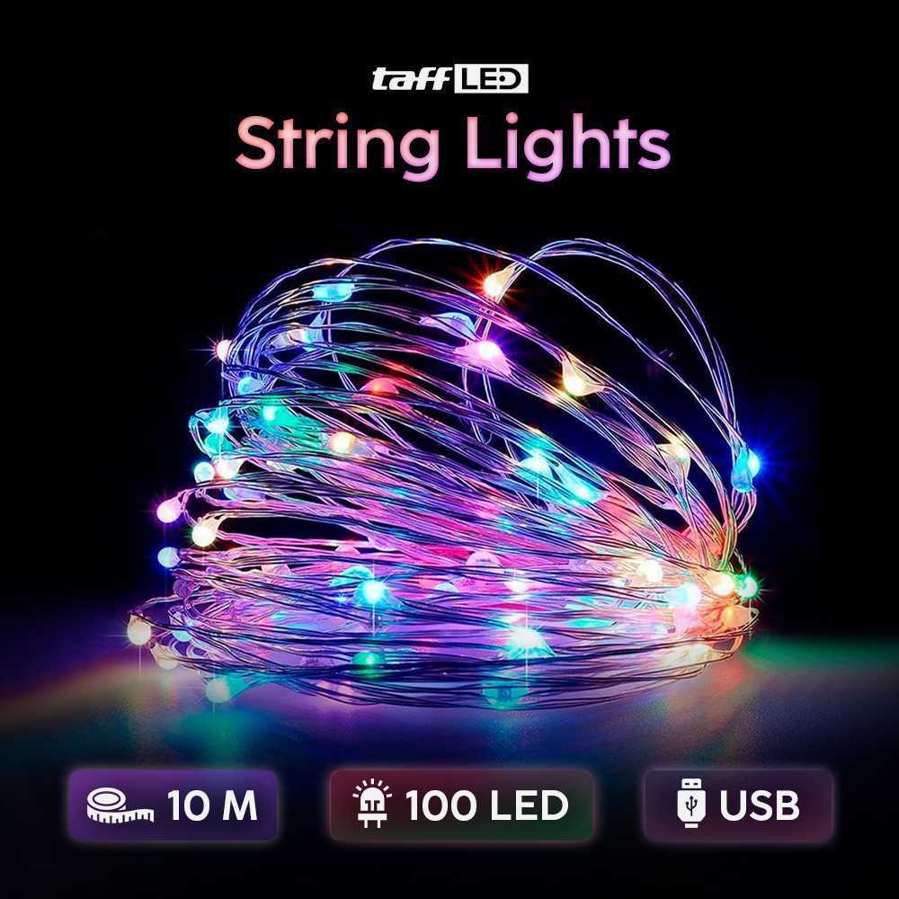 Lampu Kelap Kelip TaffLED String LED 100 Mata 10 Meter Original