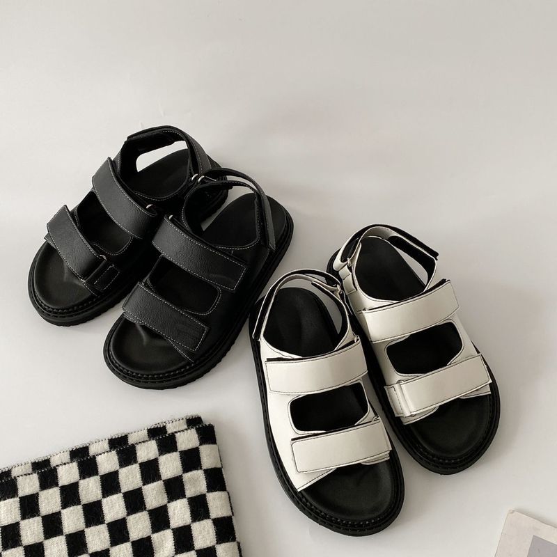Sandal Wanita Warna Solid Tahan Air Anti-Selip untuk Musim Hujan, Esensial untuk Perjalanan Harian, 