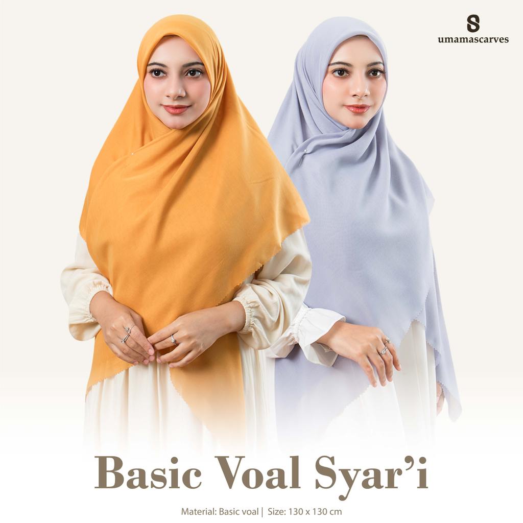 Hijab Polos Basic Voal Syari 130x130cm