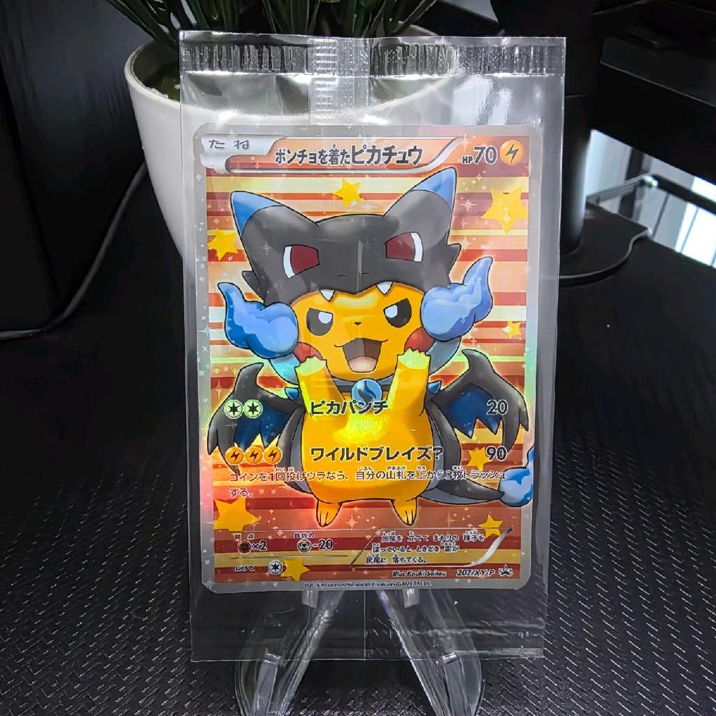 Sealed Pikachu Poncho - Mega Charizard (Kartu Pokemon Proxy/Replika)