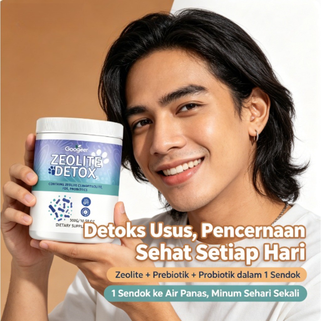 Googler Zeolite Detox Bubuk, Pencernaan Sehat & Detoks Usus, 300g LY40843