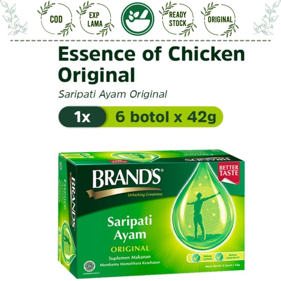 6 BOTOL BRAND SARIPATI AYAM 42GRAM ORIGINAL ESSENCE OF CHICKEN BRAND'S sari pati ayam brands