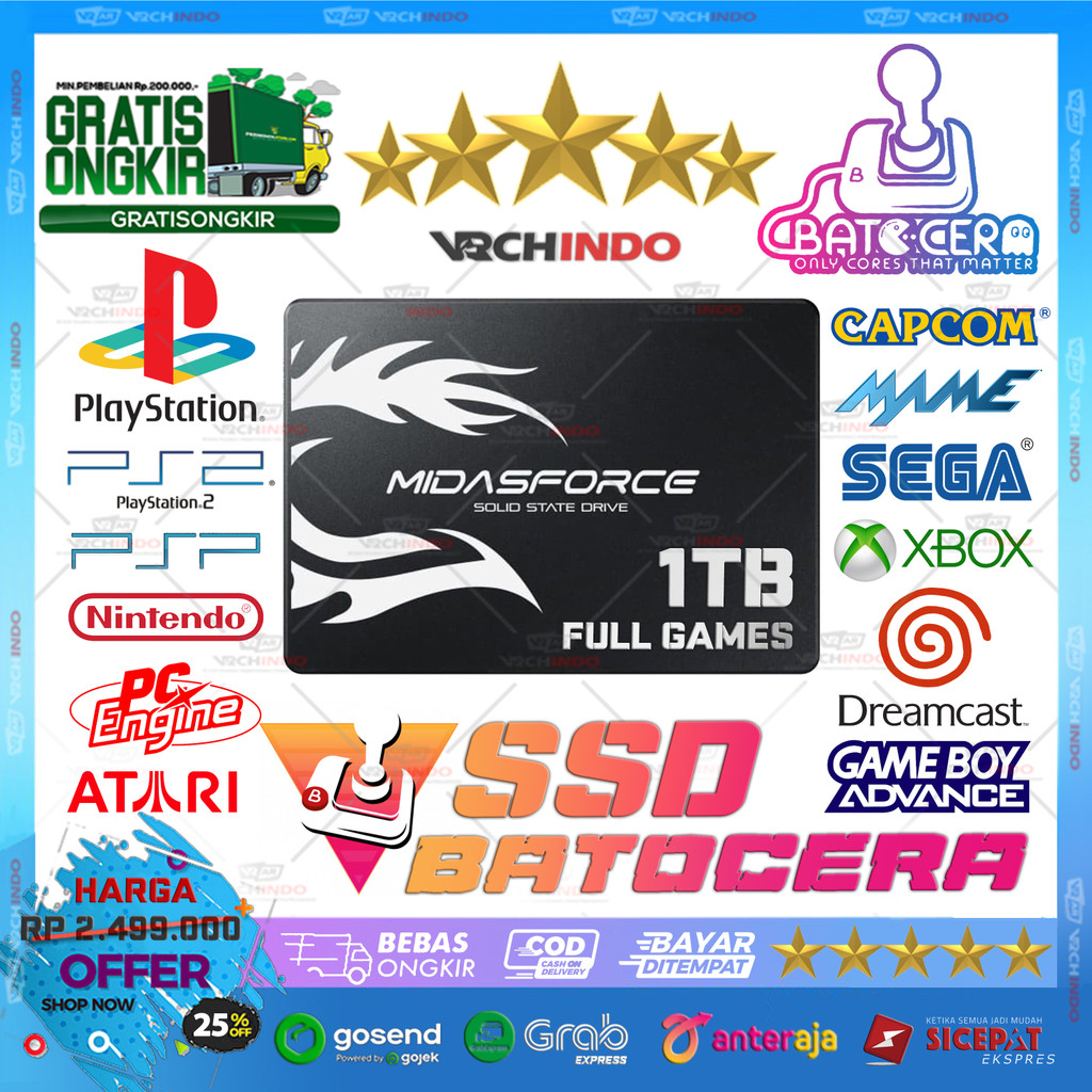 1TB SSD External Game Retrobat / Batocera Emulator Emulator - All in One Games Console Retro Emulato