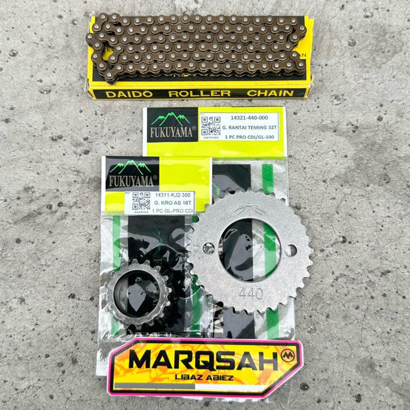 RANTAI KAMPRAT DID AHM SERIES RANTAI KETENG SERIES DIS SET 98 100 102 104 FUKUYAMA CB GL SERIES PRO 