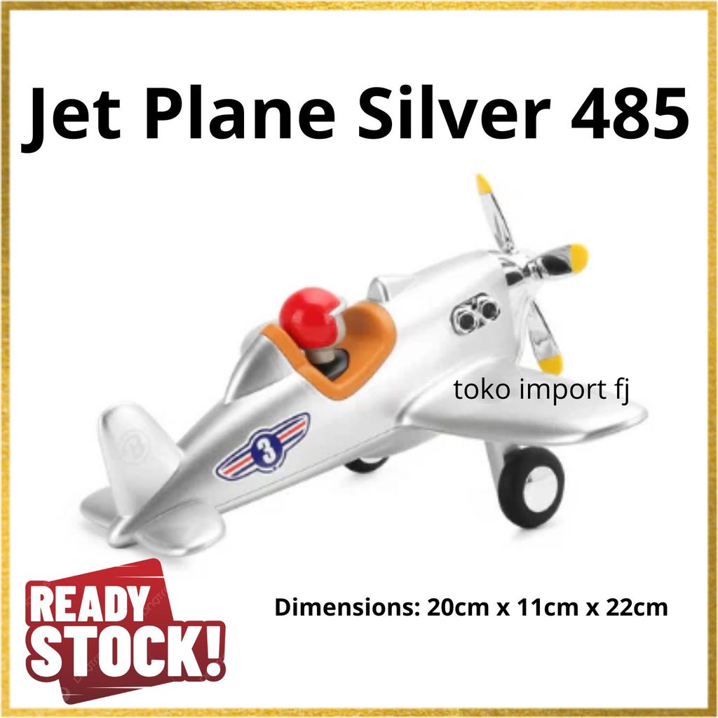 Mainan Anak Pesawat Jet Perak 485 Baghera - BAGHERA Jet Plane Silver 485 - Dekorasi Pajangan Mainan 