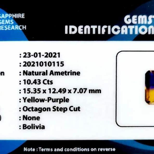 Batu permata natural alexandrite beserta memo