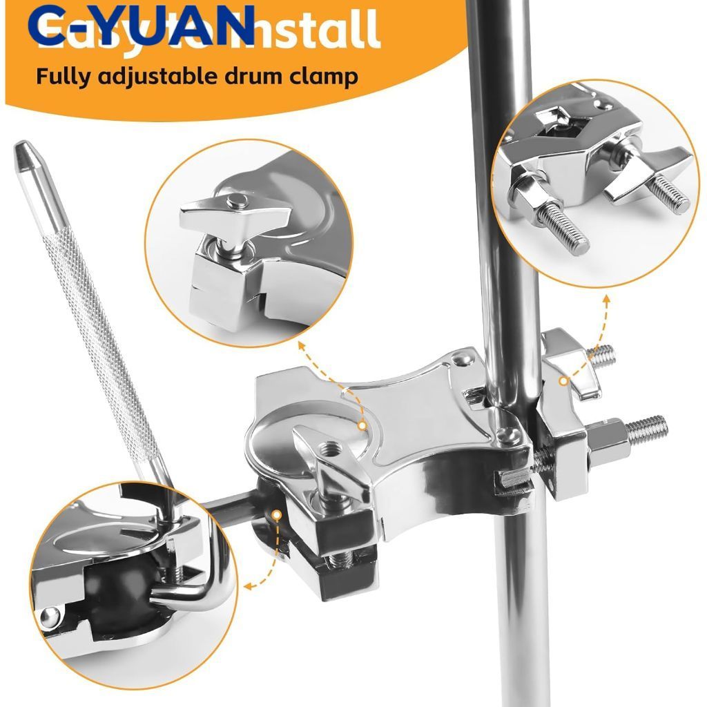 CYUAN Clamp Drum Aksesoris Drum Tom Holder Kit Bracket Tom Drum / Drum Support Kit Bracket Tom Drum